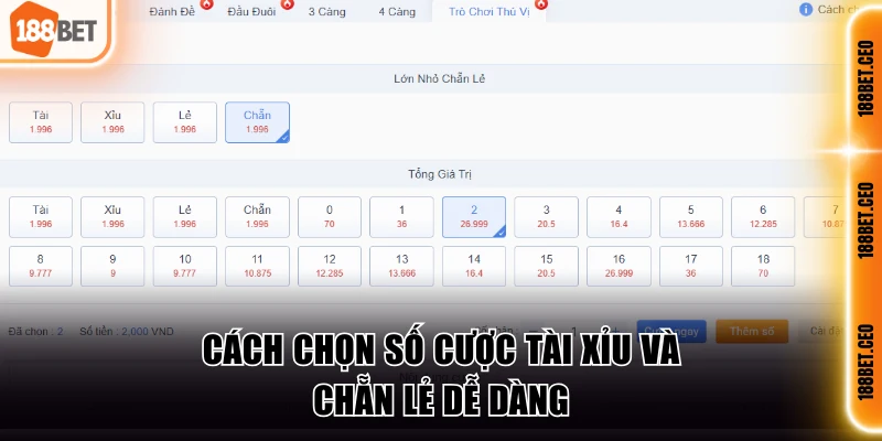 cach chon so cuoc tai xiu va chan le de dang Cách chọn số cược Tài xỉu và chẵn lẻ dễ dàng